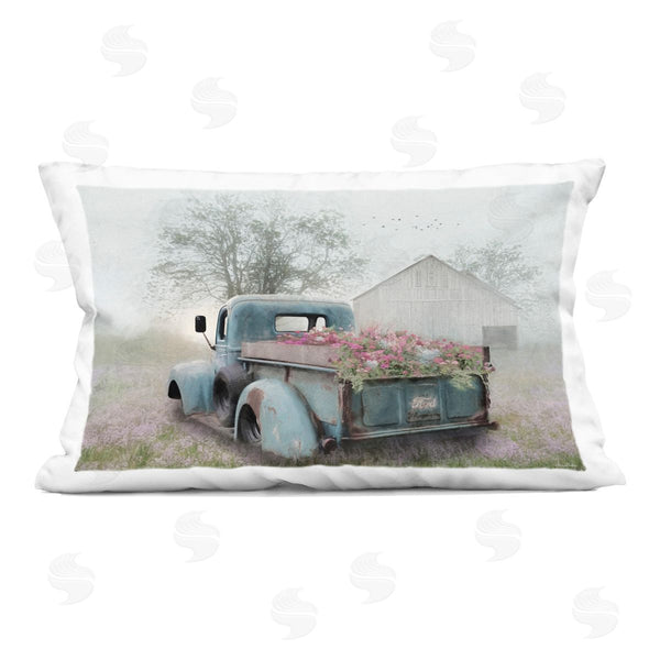 stupell industries Lori Deiter | Foggy Truck with Flowers Printed Throw Pillow