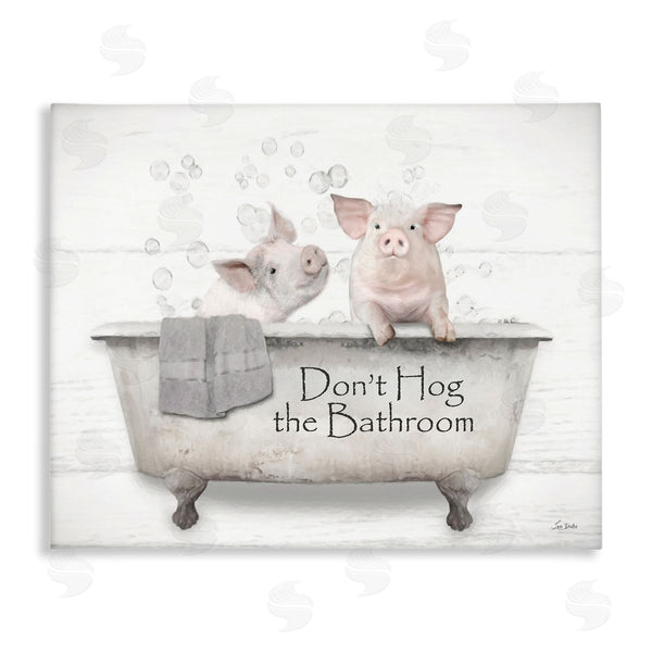 stupell industries Lori Deiter | Hog Bathroom Pigs Wall Art