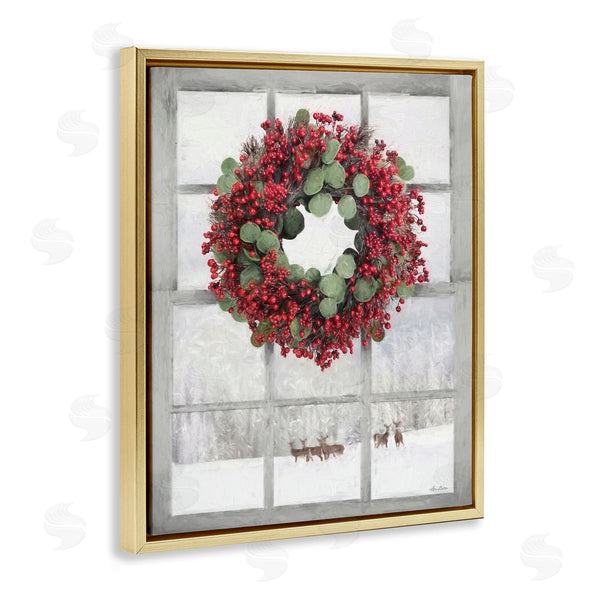 Stupell Industries Lori Deiter | Holly Wreath And Reindeer