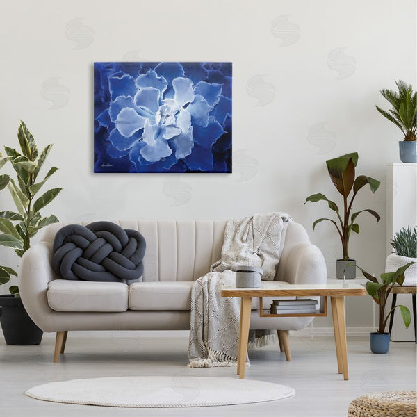 Stupell Industries Lori Deiter | Ice Wind Petal Pattern Blue Monochromatic Plant Photograph Wall Art