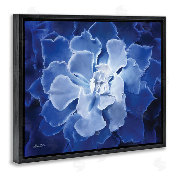 Stupell Industries Lori Deiter | Ice Wind Petal Pattern Blue Monochromatic Plant Photograph Wall Art