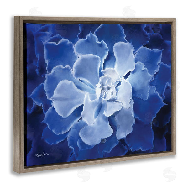 Stupell Industries Lori Deiter | Ice Wind Petal Pattern Blue Monochromatic Plant Photograph Wall Art