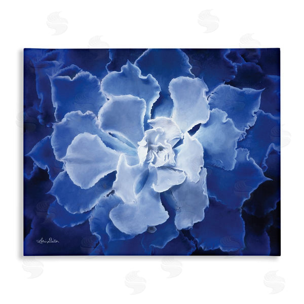 stupell industries Lori Deiter | Ice Wind Petal Pattern Blue Monochromatic Plant Photograph Wall Art