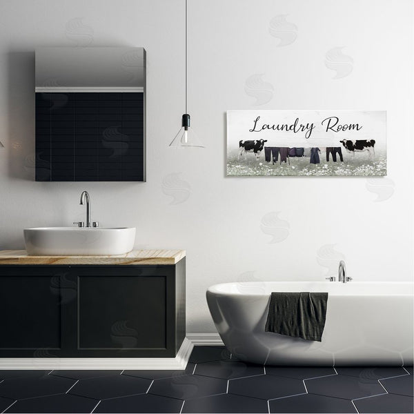 Stupell Industries Lori Deiter | Laundry Room Clothes Drying Cows Wall Art