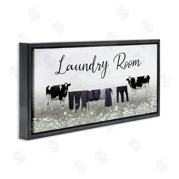 Stupell Industries Lori Deiter | Laundry Room Clothes Drying Cows Wall Art