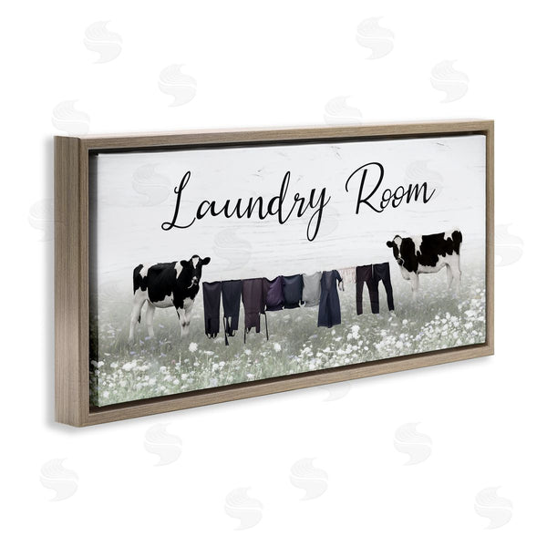 Stupell Industries Lori Deiter | Laundry Room Clothes Drying Cows Wall Art
