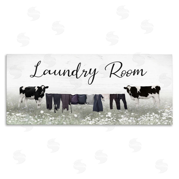 stupell industries Lori Deiter | Laundry Room Clothes Drying Cows Wall Art