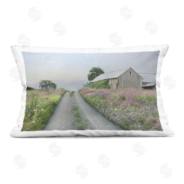 stupell industries Lori Deiter | Lavender Lined Country Road Printed Throw Pillow