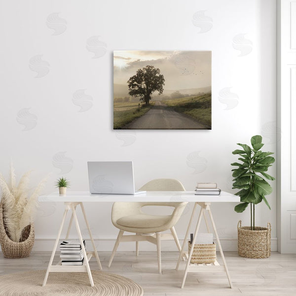 Stupell Industries Lori Deiter | Lone Tree Quiet Morning Road Rural Landscape Wall Art