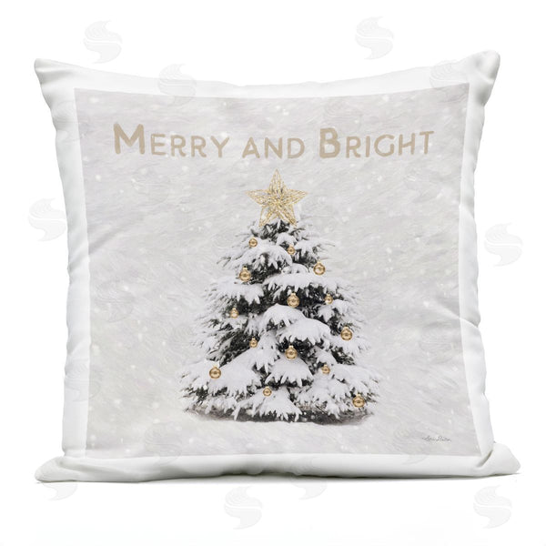 Stupell Industries Lori Deiter | Merry And Bright Snowy Winter Printed Throw Pillow