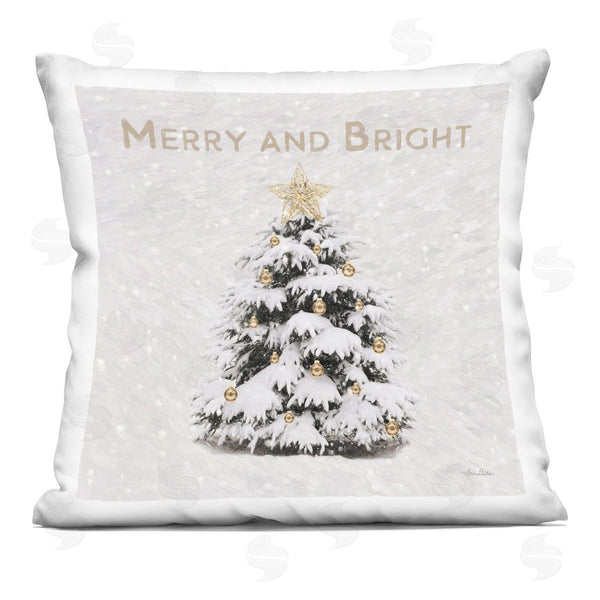 stupell industries Lori Deiter | Merry And Bright Snowy Winter Printed Throw Pillow