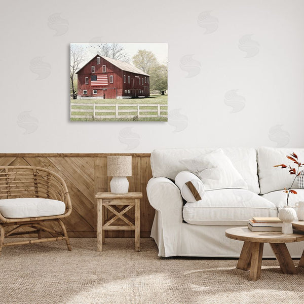 Stupell Industries Lori Deiter | Patriotic Barn Flag Wall Art