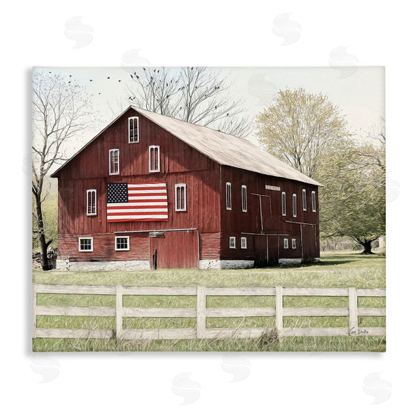 stupell industries Lori Deiter | Patriotic Barn Flag Wall Art