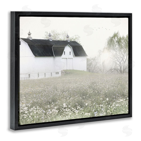 Stupell Industries Lori Deiter | Peaceful White Barn Countryside Meadow Blooming Buds Wall Art