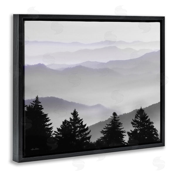 Stupell Industries Lori Deiter | Pine Trees Silhouettes Foggy Mountain Range Peaks Wall Art