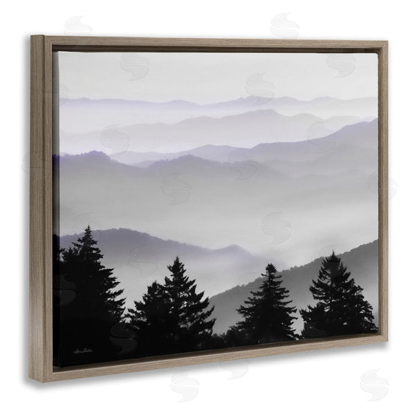Stupell Industries Lori Deiter | Pine Trees Silhouettes Foggy Mountain Range Peaks Wall Art