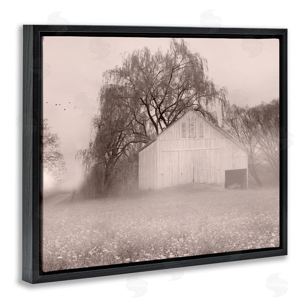 Stupell Industries Lori Deiter | Quaint Wildflower Meadow Countryside Barn Farmland Fog Wall Art