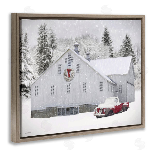 Stupell Industries Lori Deiter | Red Truck & Snowy Farmhouse