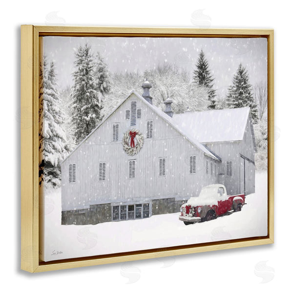 Stupell Industries Lori Deiter | Red Truck & Snowy Farmhouse