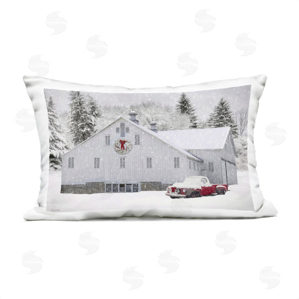 Stupell Industries Lori Deiter | Red Truck & Snowy Farmhouse Printed Throw Pillow