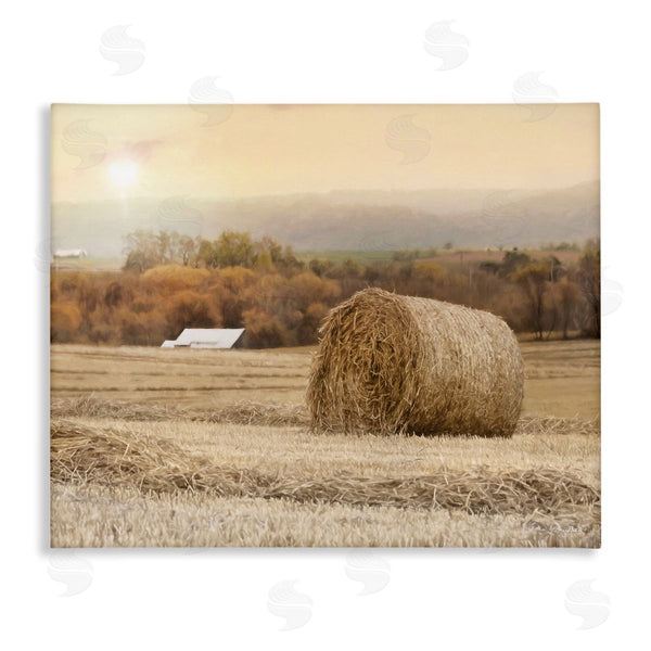 stupell industries Lori Deiter | Rural Haystack Farmland Field Shining Morning Sun Wall Art