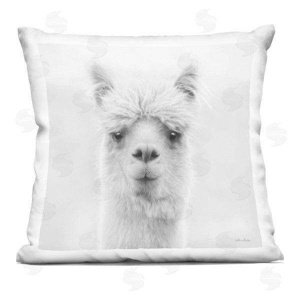 stupell industries Lori Deiter | Rural Llama Face Portrait Printed Throw Pillow