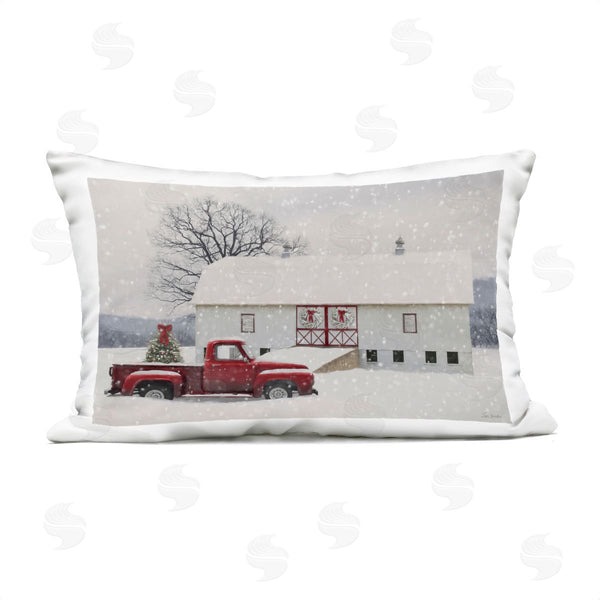 Stupell Industries Lori Deiter | Snowy Farmhouse On Christmas Printed Throw Pillow