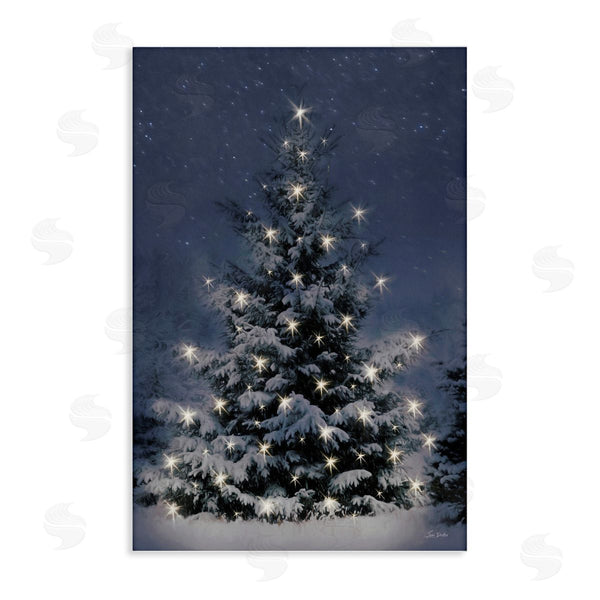 stupell industries Lori Deiter | Snowy Nighttime Christmas Tree