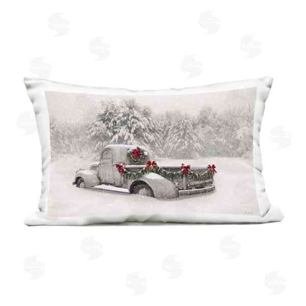 Stupell Industries Lori Deiter | Snowy White Antique Truck Printed Throw Pillow
