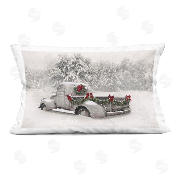 stupell industries Lori Deiter | Snowy White Antique Truck Printed Throw Pillow
