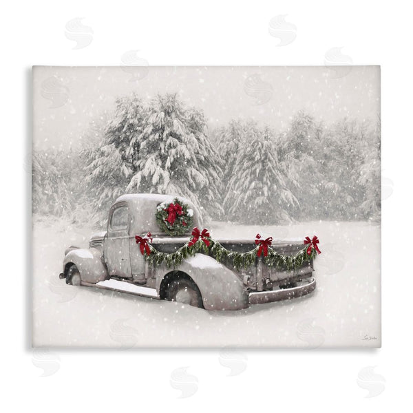 stupell industries Lori Deiter | Snowy White Antique Truck