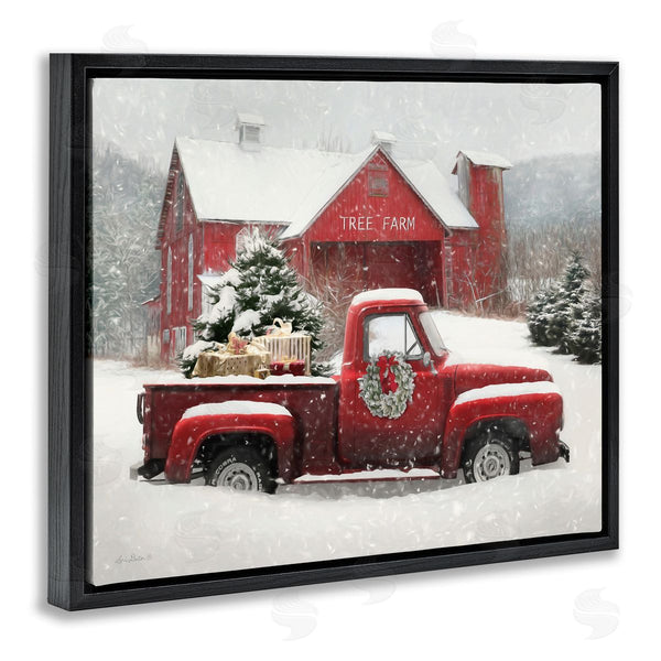 Stupell Industries Lori Deiter | Tree Farm Red Truck Wintery Snow Flurries Wall Art