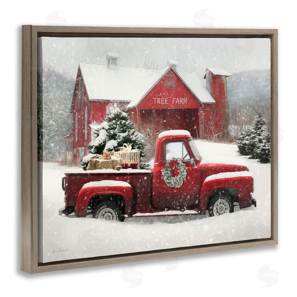 Stupell Industries Lori Deiter | Tree Farm Red Truck Wintery Snow Flurries Wall Art