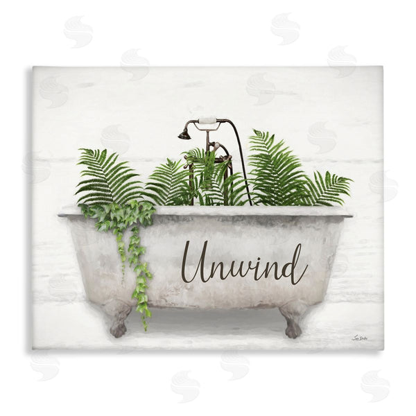 stupell industries Lori Deiter | Unwind Bathtub with Ferns Wall Art