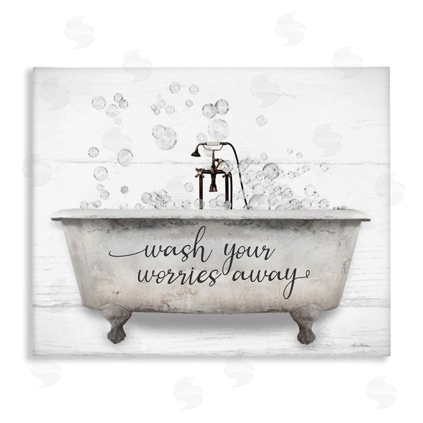 stupell industries Lori Deiter | Wash Worries Away Tub Bubbles