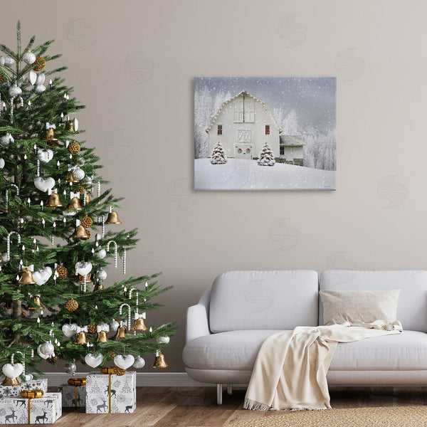 Stupell Industries Lori Deiter | White Winter Snowfield Barn Wall Art
