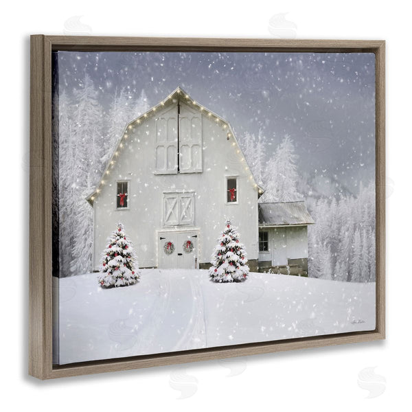 Stupell Industries Lori Deiter | White Winter Snowfield Barn Wall Art