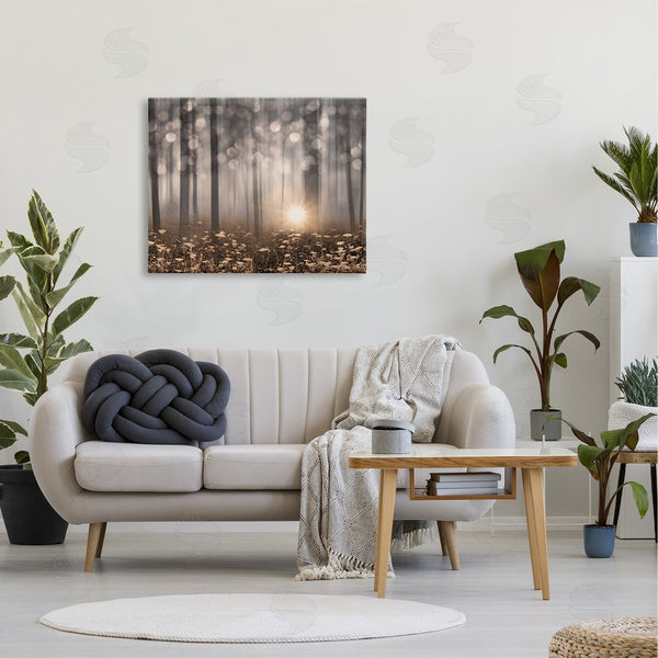 Stupell Industries Lori Deiter | Wild Flowers Foggy Forest Sunrise Horizon Bokeh Photography Wall Art