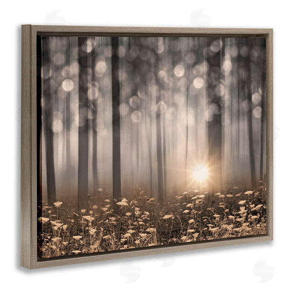 Stupell Industries Lori Deiter | Wild Flowers Foggy Forest Sunrise Horizon Bokeh Photography Wall Art