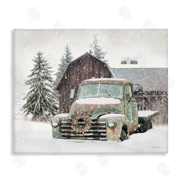 stupell industries Lori Deiter | Winter Rural Vintage Truck & Barn
