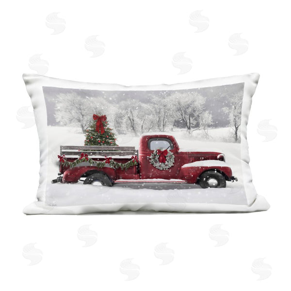 Stupell Industries Lori Deiter | Wreath Bedecked Christmas Truck Printed Throw Pillow