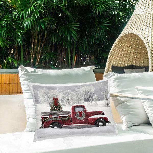 Stupell Industries Lori Deiter | Wreath Bedecked Christmas Truck Printed Throw Pillow