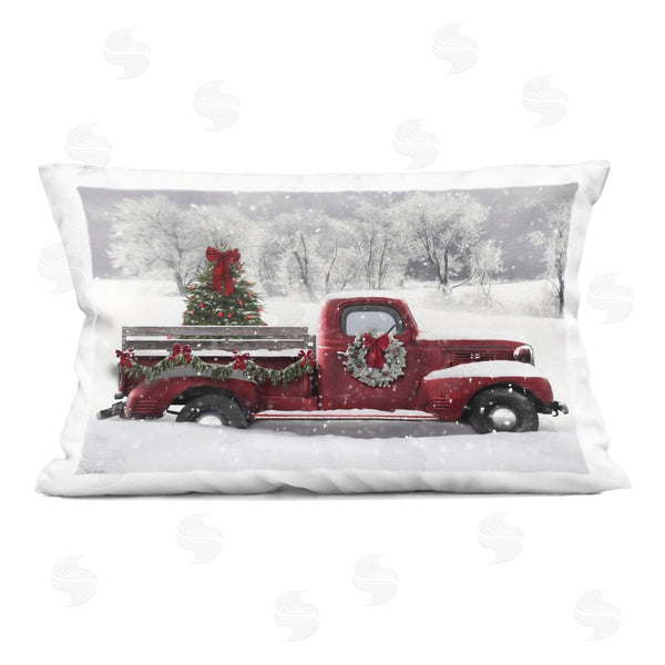 stupell industries Lori Deiter | Wreath Bedecked Christmas Truck Printed Throw Pillow