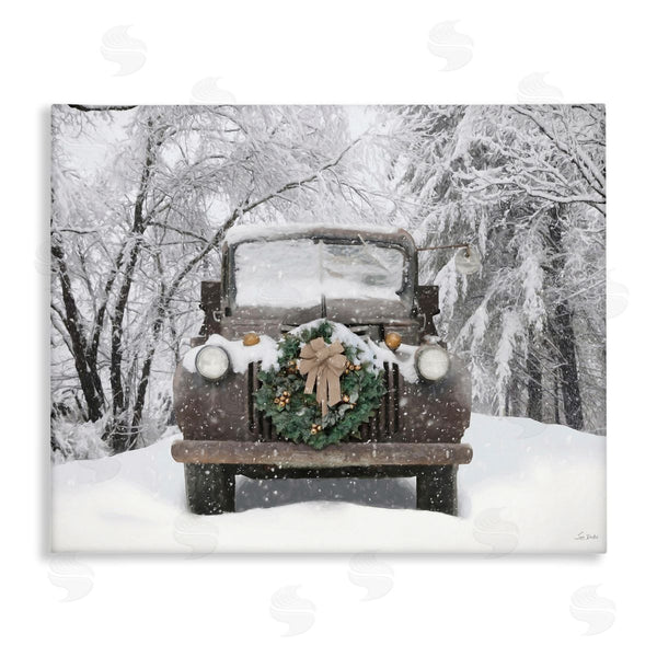 stupell industries Lori Deiter | Wreathed Truck in Snow