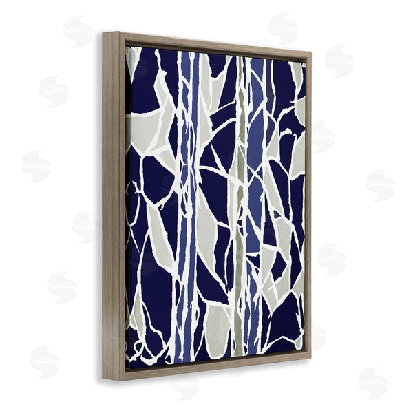 Stupell Industries Lori Dubois | Indigo Stones Abstract Mosaic Glass Modern Interpretation Wall Art