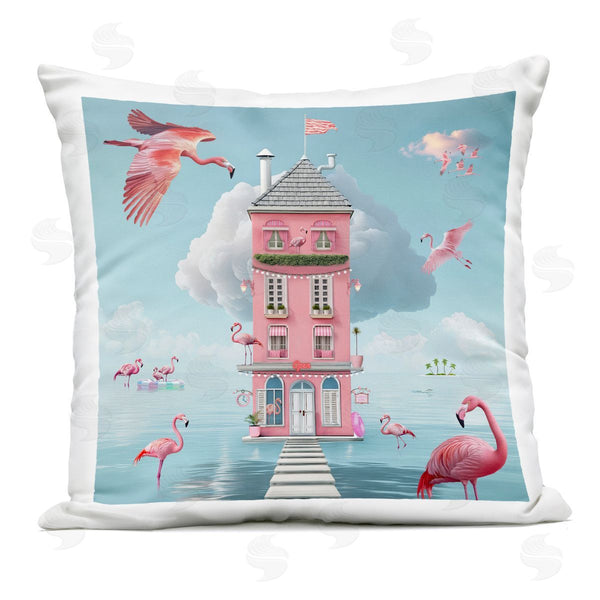 Stupell Industries Lori Lea Studios | Flamingo Hotel On Water Printed Throw Pillow