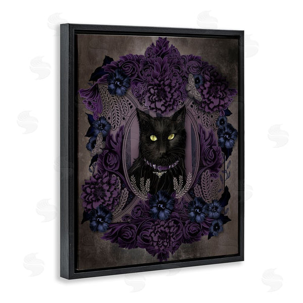 Stupell Industries Lori Mosley | Black Cat With Gothic Florals Wall Art