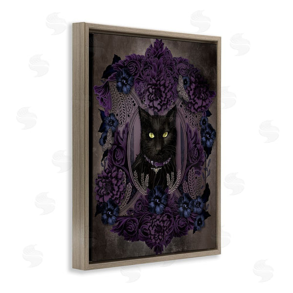 Stupell Industries Lori Mosley | Black Cat With Gothic Florals Wall Art