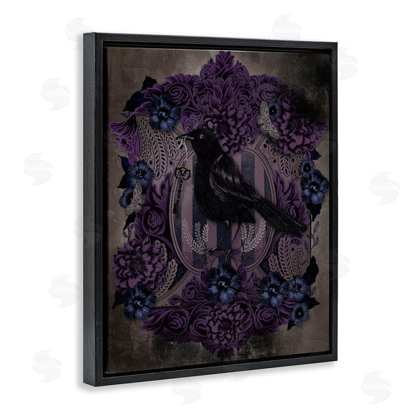 Stupell Industries Lori Mosley | Raven With Gothic Florals Wall Art