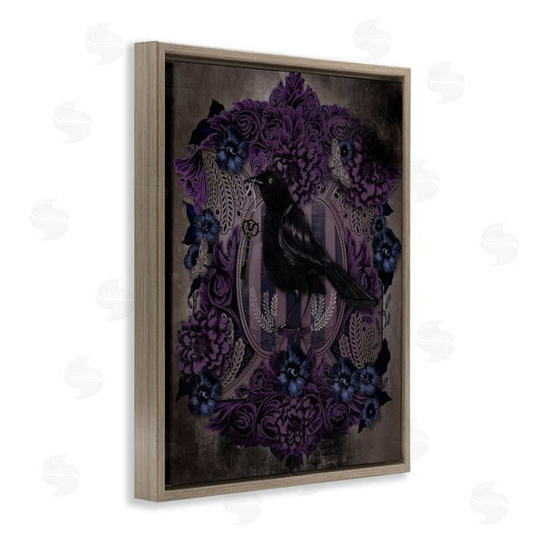 Stupell Industries Lori Mosley | Raven With Gothic Florals Wall Art